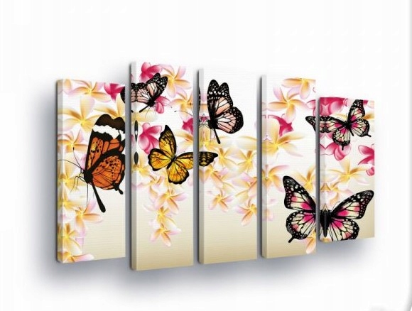 Obraz 150x100 modulárny motýle kvety príroda jar leto dekorácia steny pol
