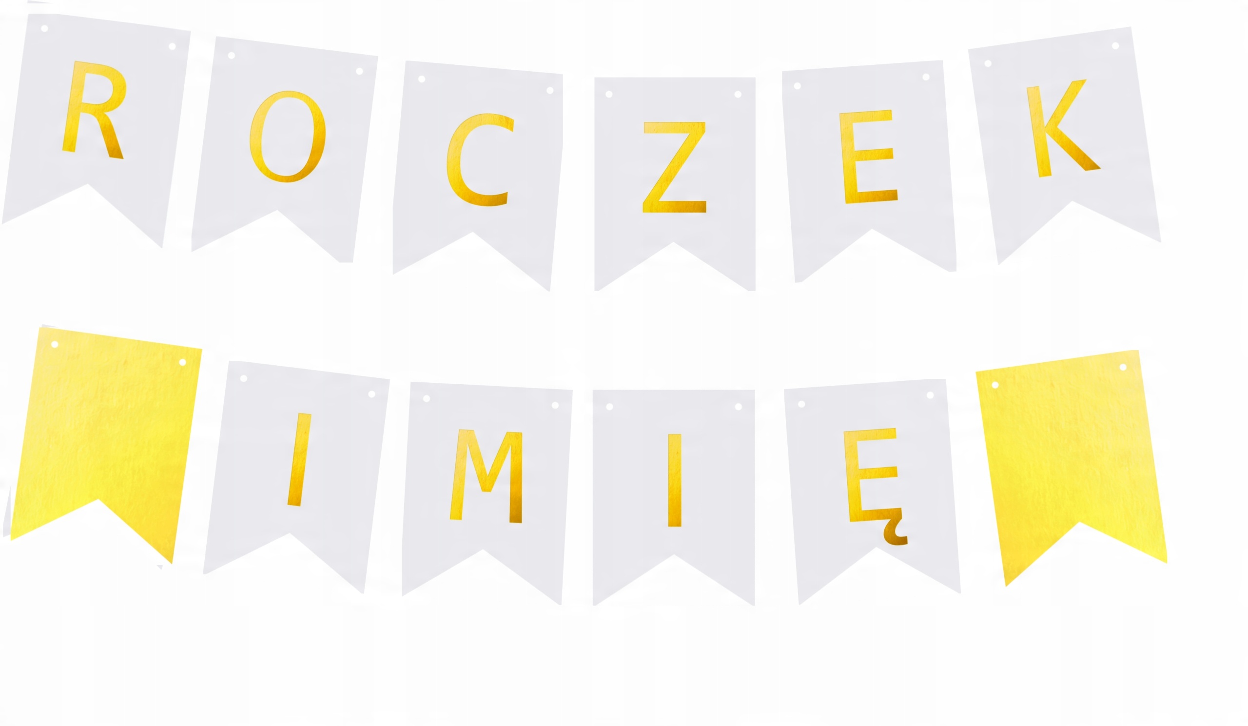 

Girlanda napis Roczek + Imię Dziecka baner złoty-1