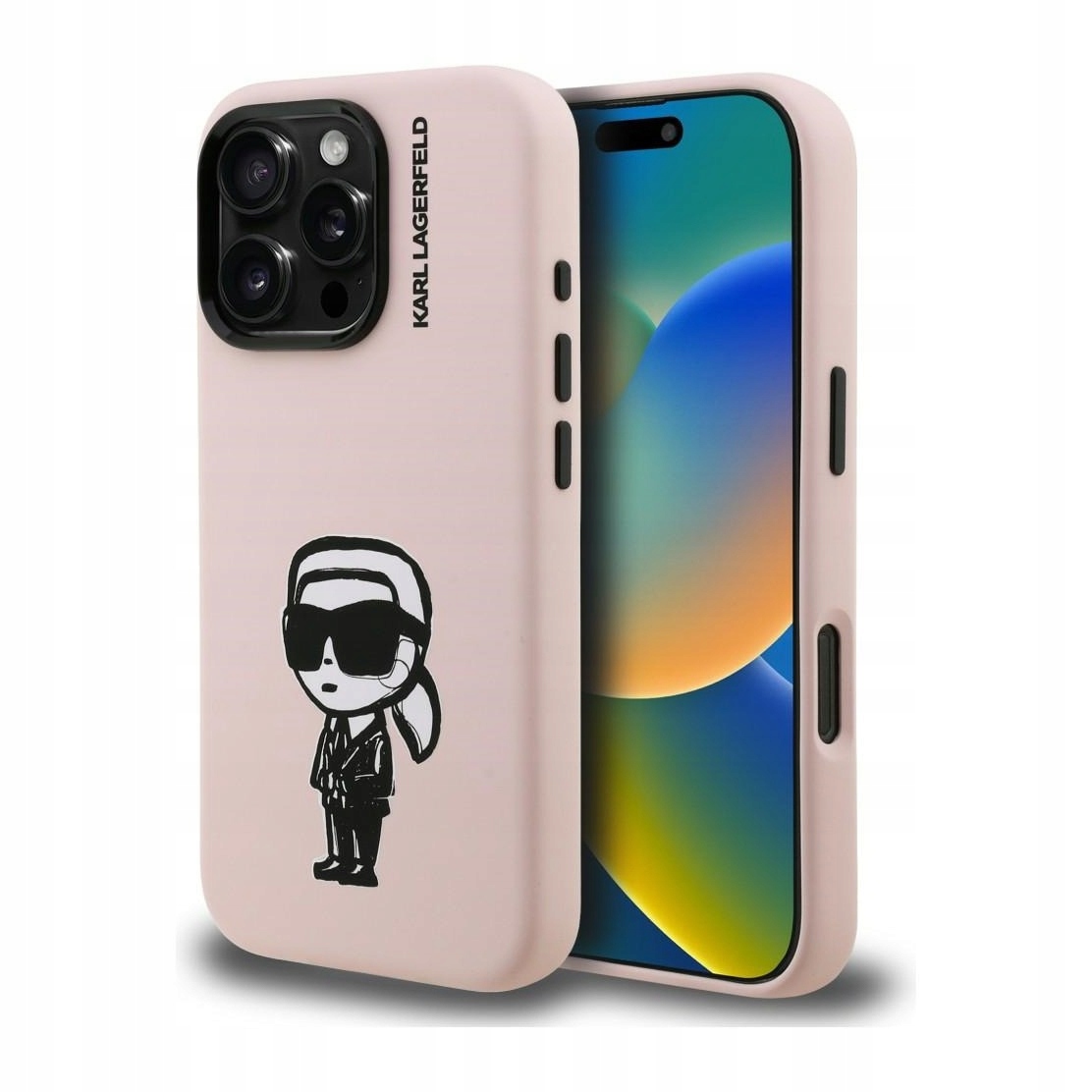 Pouzdro pro iPhone 16 Pro Max Karl Lagerfeld Silicone Sketch růžové