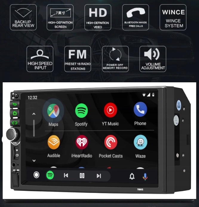 RADIO 2 DIN AUDI A6 C5 1997-2004 ANDROID AUTO CARPLAY KAMERA USB AUX BT Złącza AUX RCA Pre-out (przedwzmacniacz) RCA Sub-out (subwoofer) USB