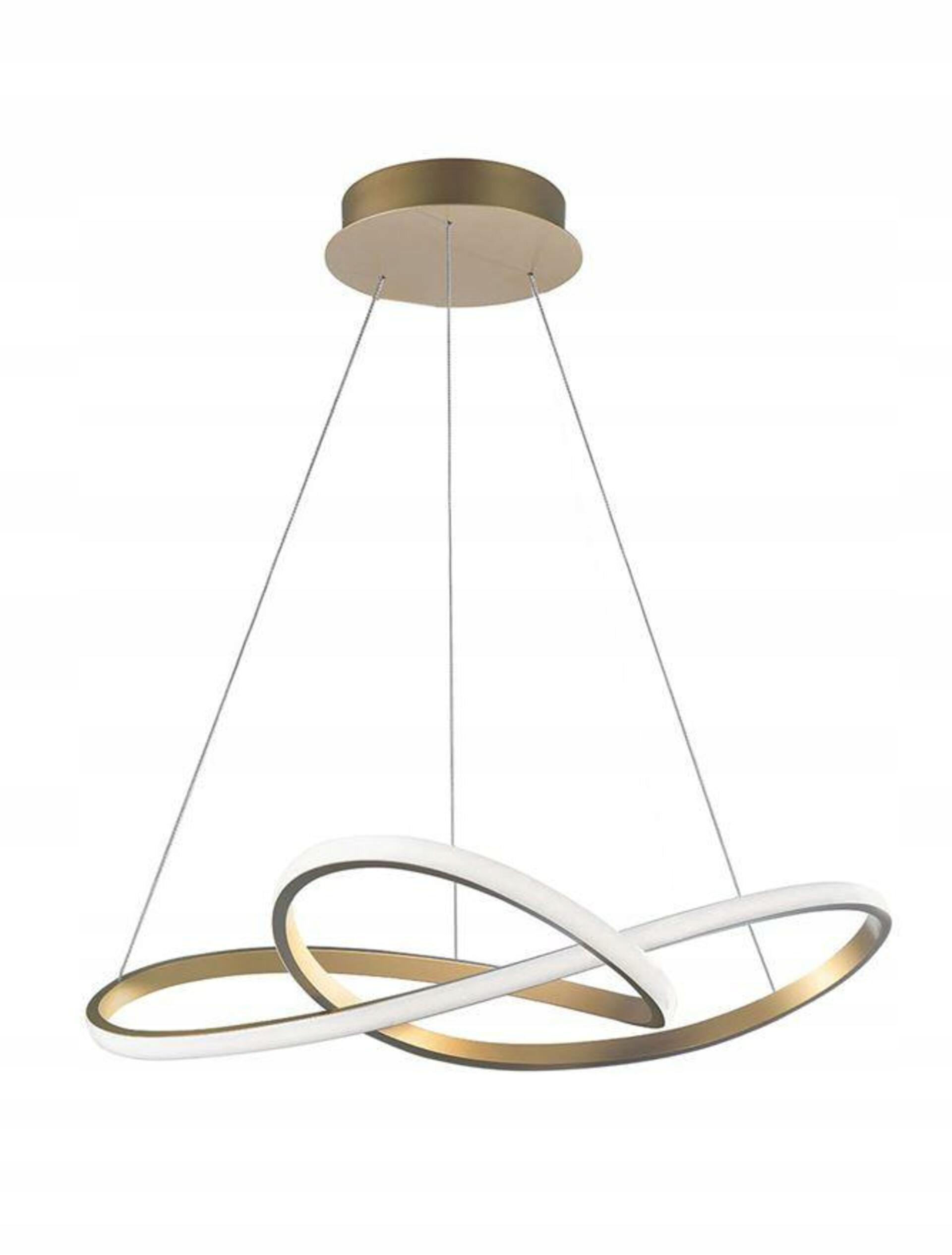 Led lustr Nova Luce Fusion závěsný 53W 4081lm 3000K bílá/zlatá