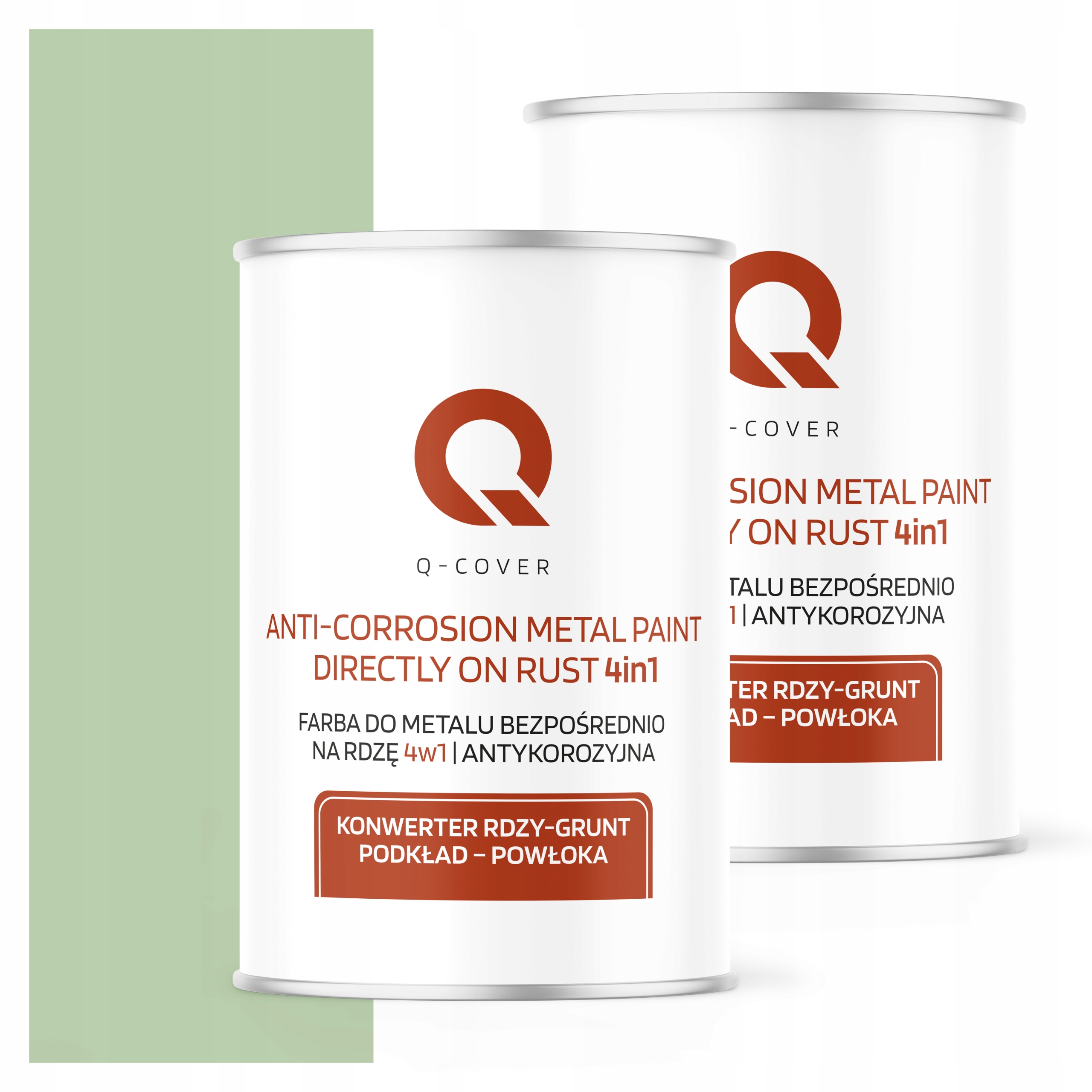 Farba Priamo na hrdzu Pozinkovaná hliníková oceľ 1L 4v1 polomatná zelená pastelová