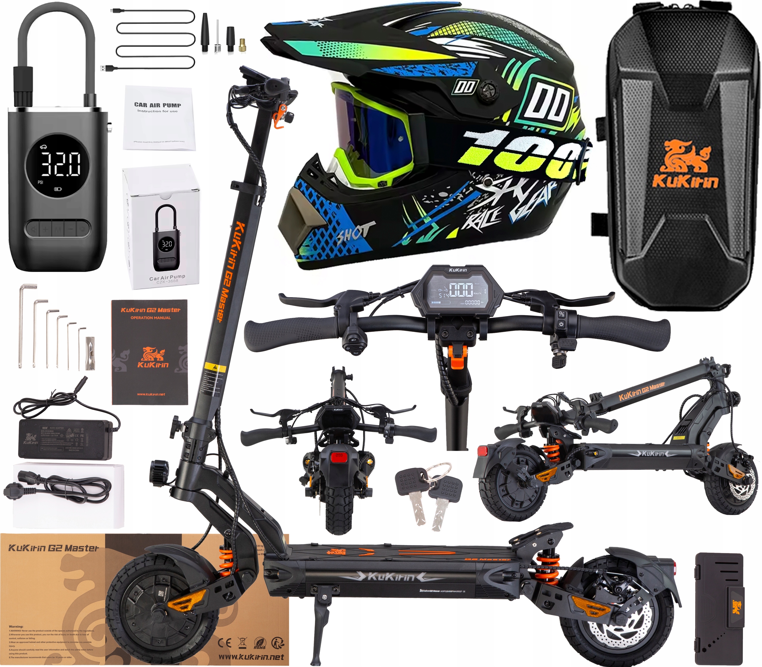 KuKirin G2 Master Pojazd elektryczne 2000W 52V 20,8AH 60KM/H 70KM +Prezent