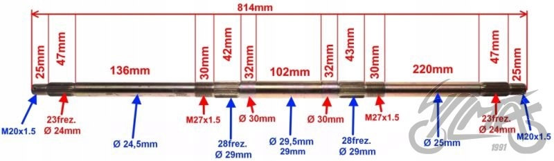OŚ TYŁ ATV Producent WZMOTO