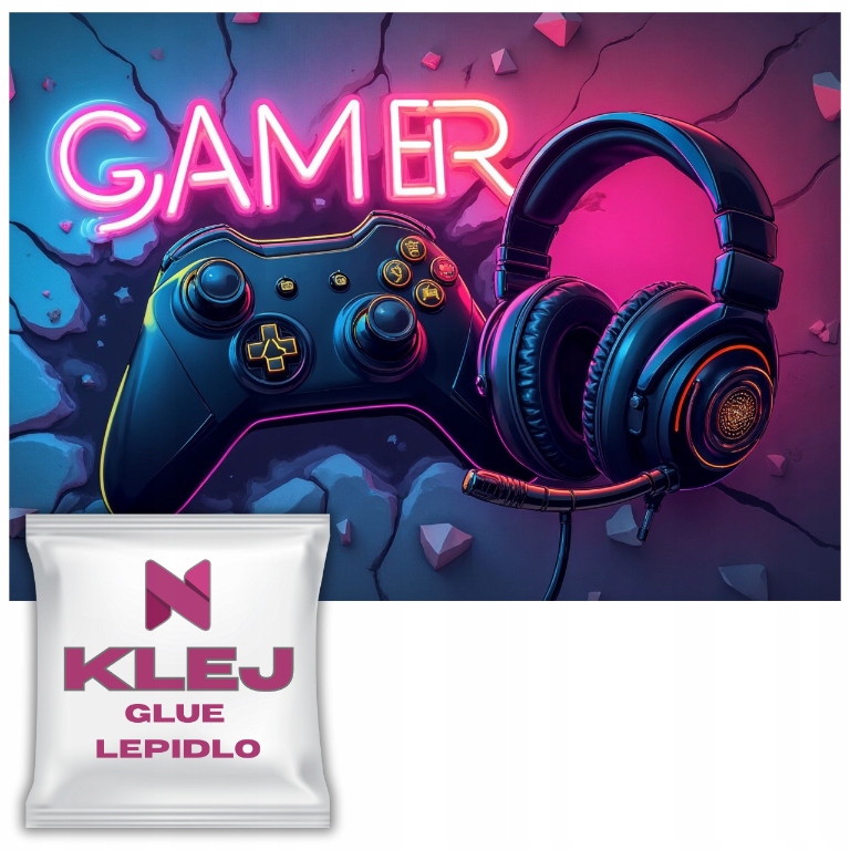 Fototapeta 3D Gamer Neon Mládež Tapeta pro hráče teenagera 260x390