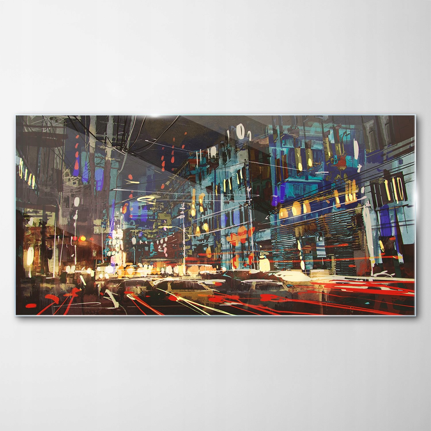 

Hartowany Obraz Szklany Miasto Noc Ulice 100x50