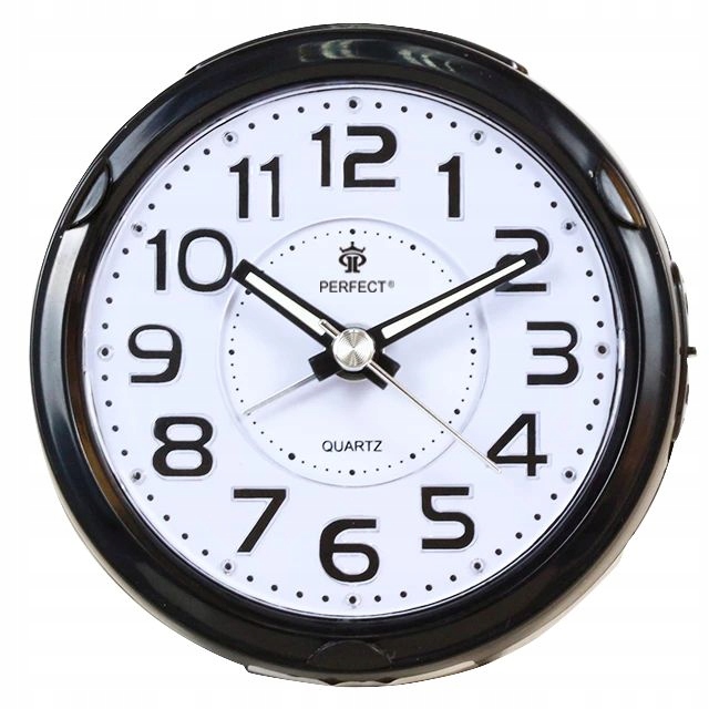 Budzik kwarcowy PERFECT 08604 ZEGAR ALARM DRZEMKA płynący mechanizm