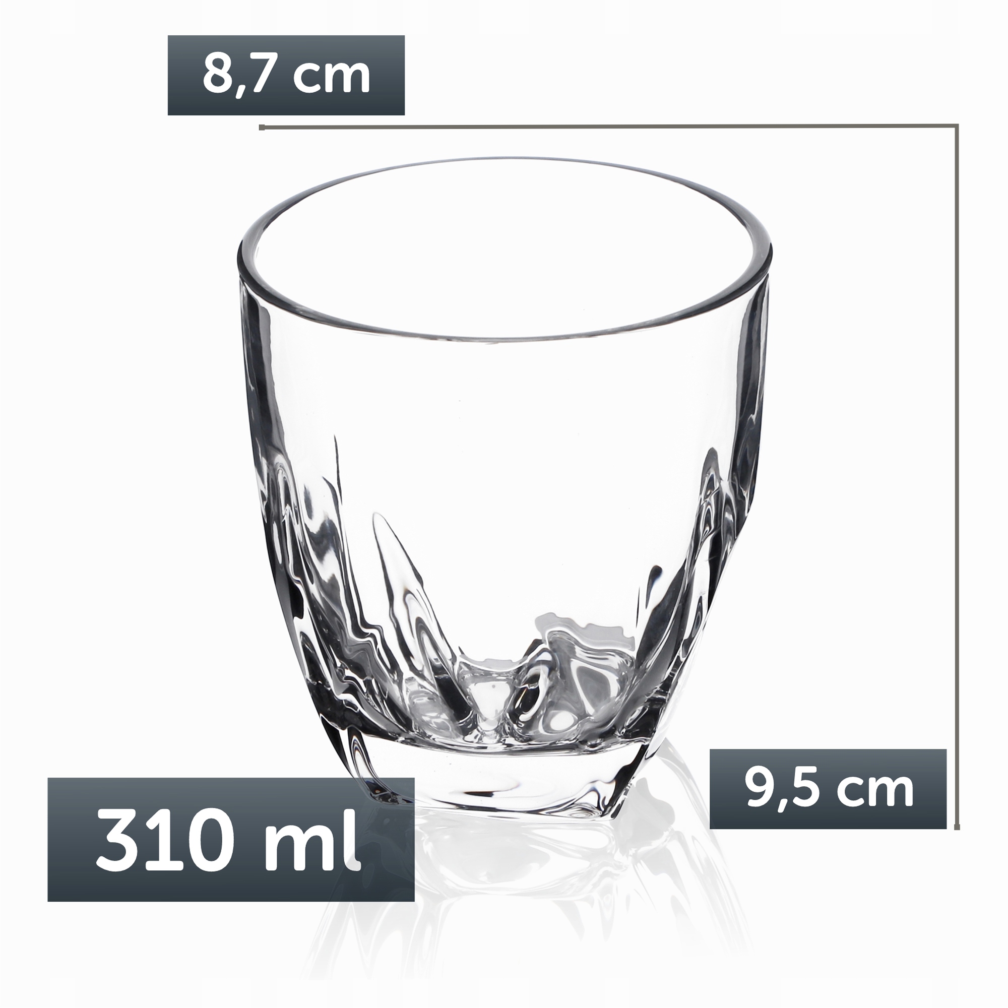 SZKLANKA DO NAPOJÓW SOKÓW DRINKÓW 310 ml 6 szt Pojemność 310 ml