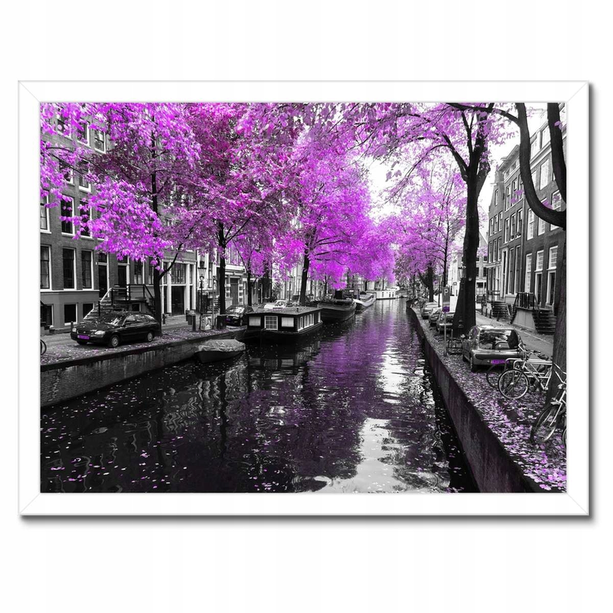 Plakáty v rámu 40x30 Holandská krajina Řeka v Amsterdamu