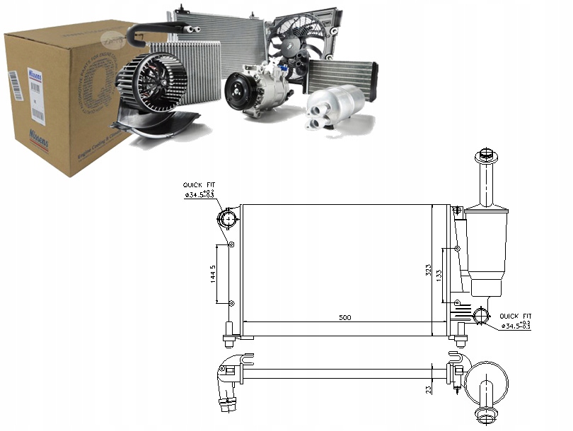 NIS617845 Chladič Motoru (manuální) Fiat Panda Asistent řidiče #33