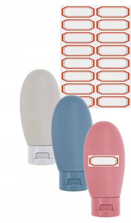 ZESTAW BUTELECZEK PODRÓŻNYCH DO KOSMETYKÓW WYCISKANE