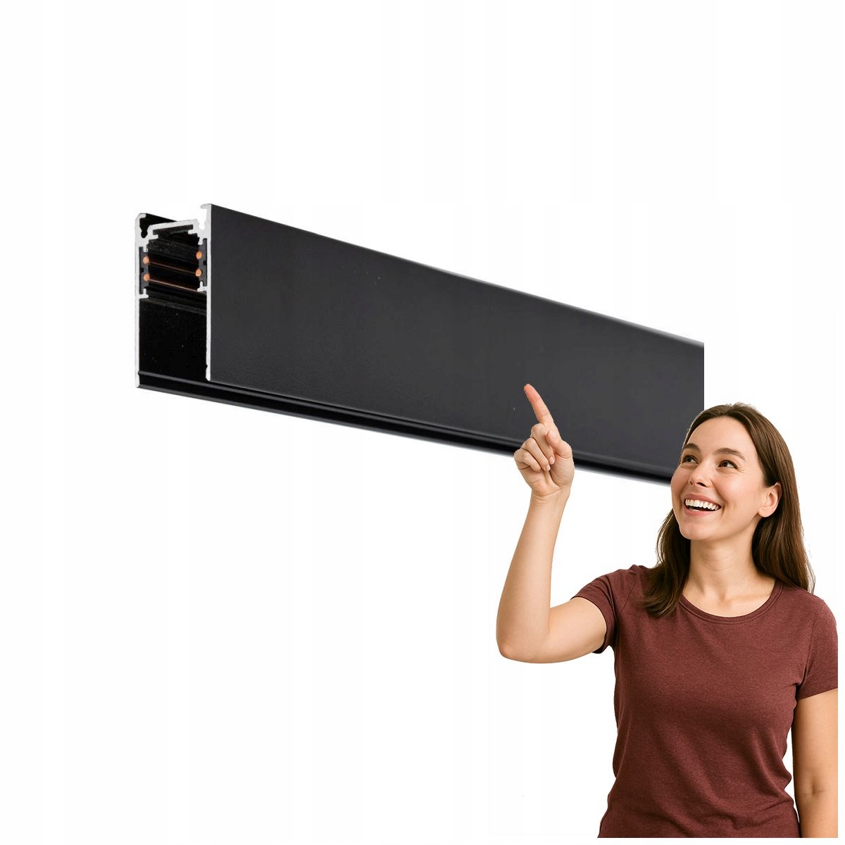 Magnetic Track Čierny koľajnicový kábel 2 m Moderný Italux