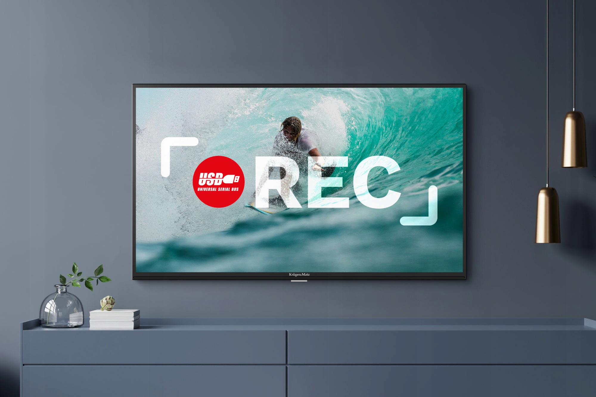 TELEWIZOR 32'' KRUGER MATZ HD DVB-T2 HEVC SMART TV LED INTERNET Format HD HD Ready