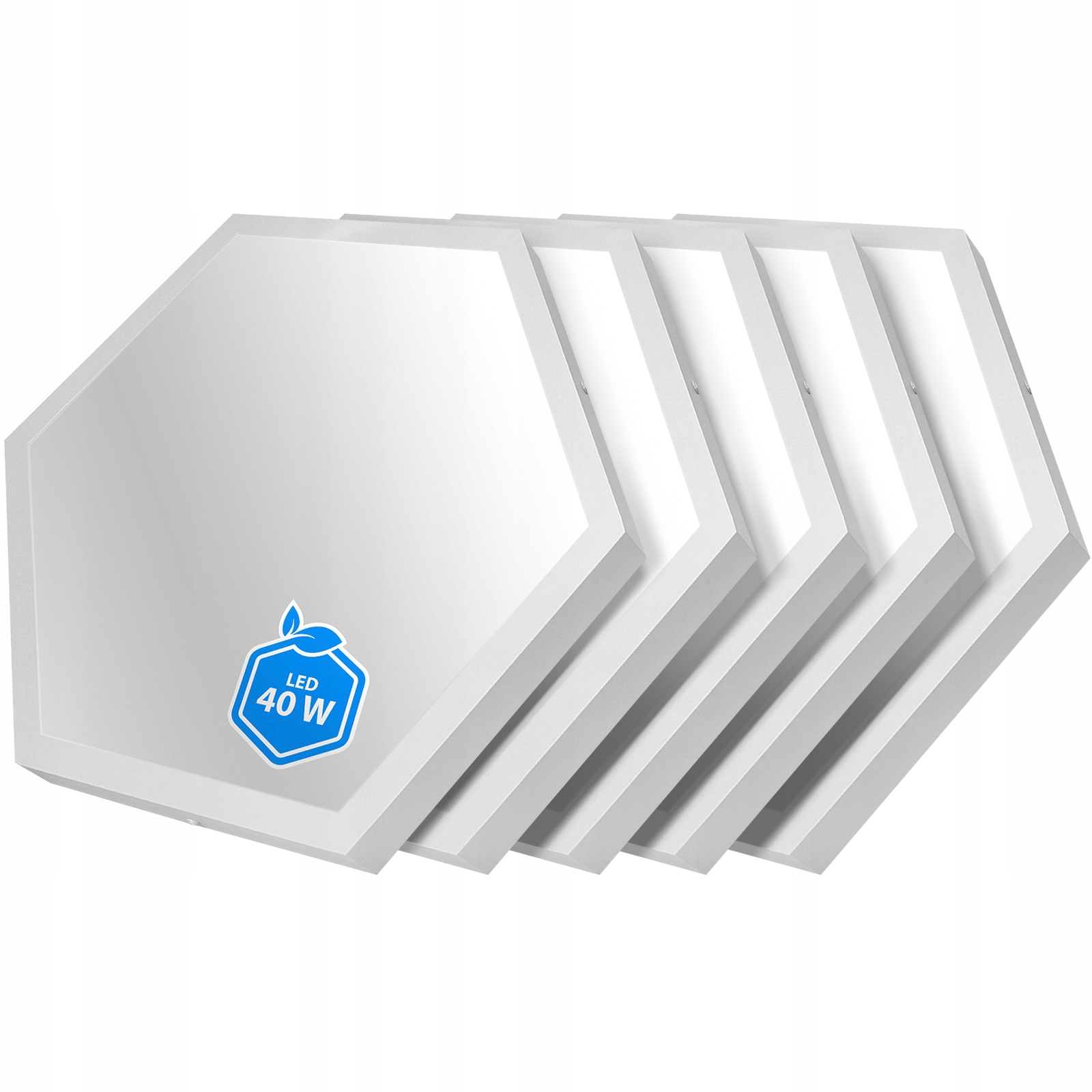 5 x Nástenný Led panel Včelí Plást 55 cm 40 W Stropný Biely Neutrálny, univerzálny