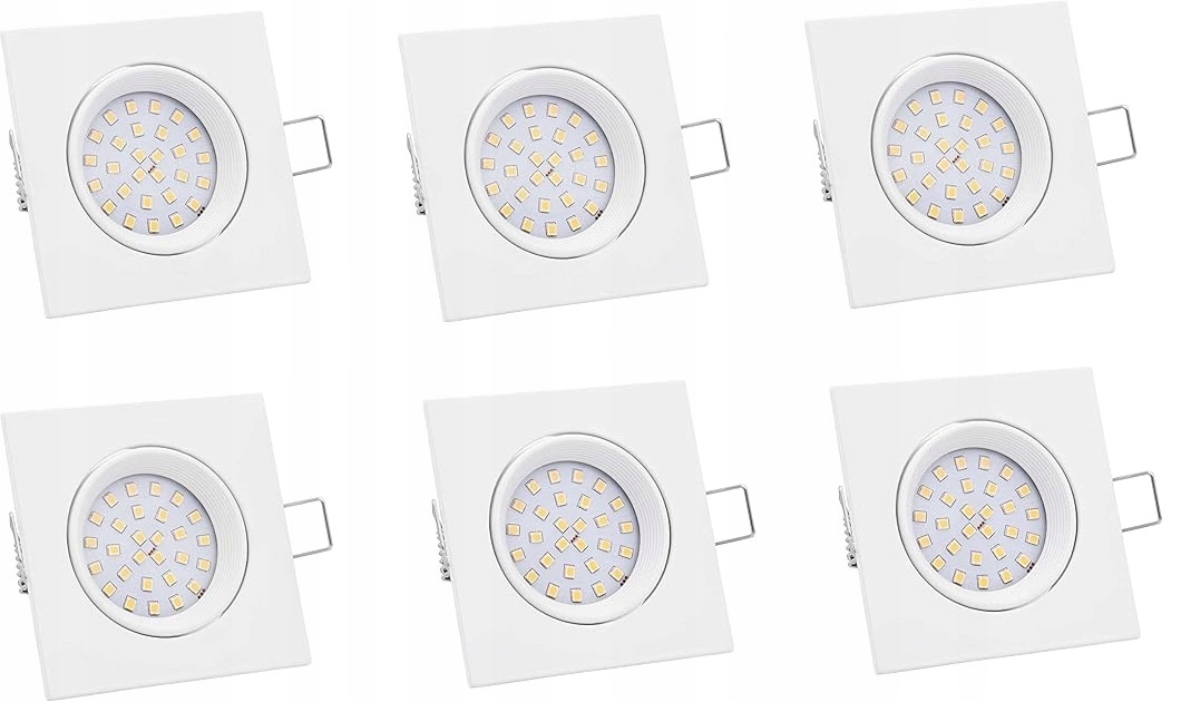 Zestaw 6 x Lampki Reflektory wpuszczane Oczko sufitowe Opcja przyciemniania