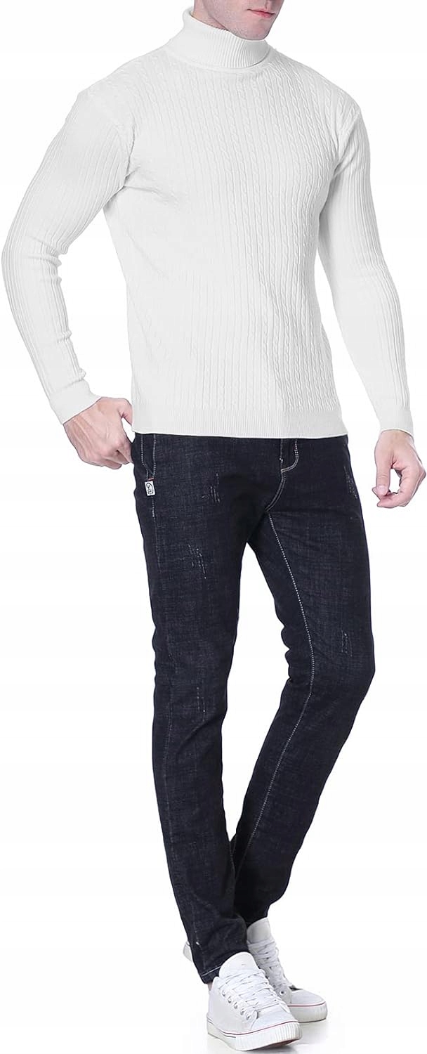 SWETER GOLF MĘSKI KLASYCZNY POŁGOLF CIEPŁY JAKOŚĆ r.L Rodzaj bez kaptura