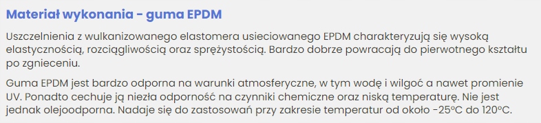 Osłona krawędzi EPDM 1-1,5mm '1012' METR BIEŻĄCY Marka inna