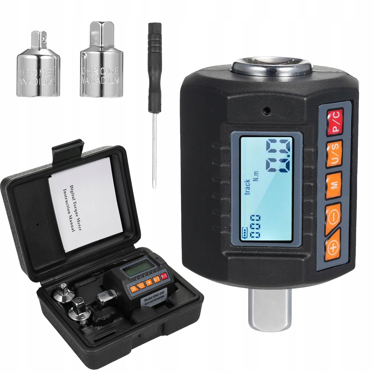 Klíč Dynamometrický adaptér 13.5-135 Nm Cw Ccw 3/8'' 1/4'' Elektronický