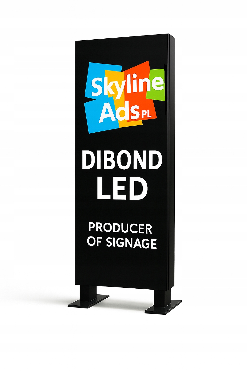 Pylon totem słup reklamowy LED dwustronny DIBOND 250x80cm Producent