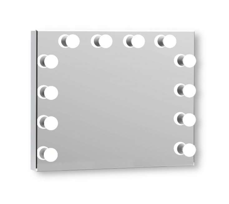 Lustro Stelaż 12 Led Full Białe