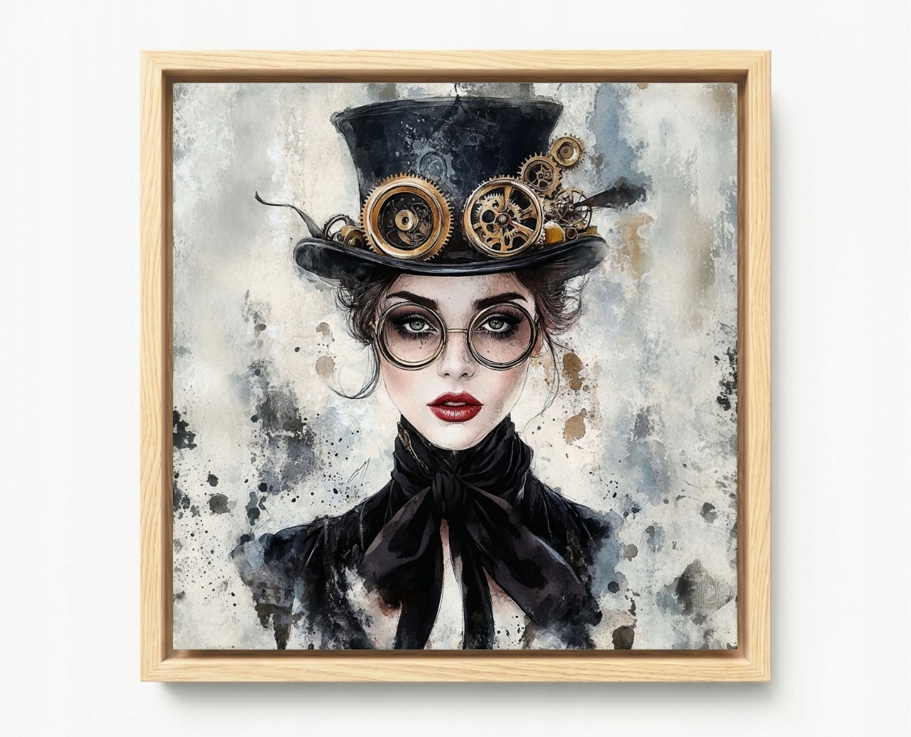 Obraz Rám Americká Krabička Žena Dívka Industrial Steampunk 60x60