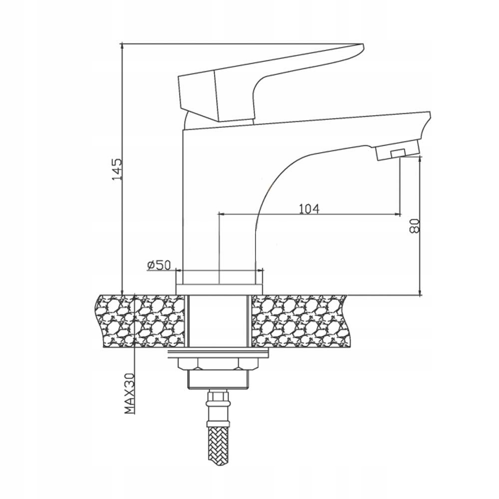 Bateria umywalkowa czarna/chrom DOKOS klik-klak Kod producenta BU-19-004