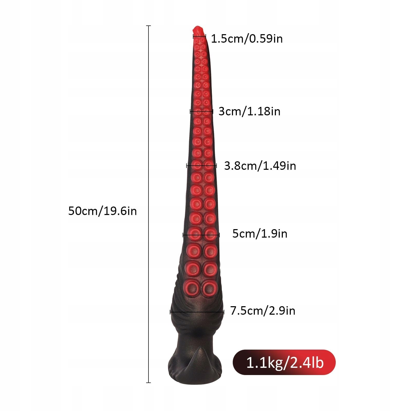 FANTASY Dildo 50cm Silikon Długi Dla Mężczyzn Kobiet i Par — miniatura 2