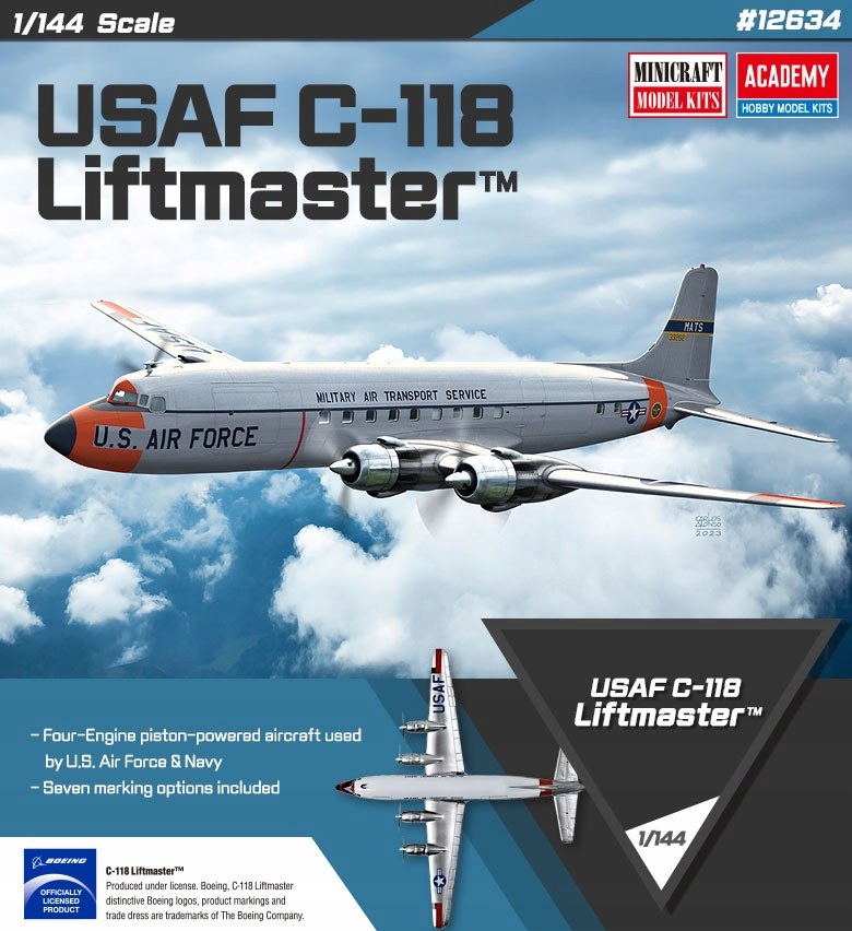 Academy 12634 Usaf C-118 Liftmaster 1:144