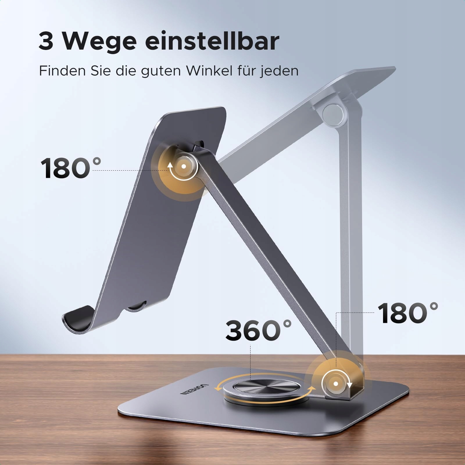 UGREEN Stojak Na Tablet Obrotowy Regulowany Kompatybilny z iPad iPhone — miniatura 3