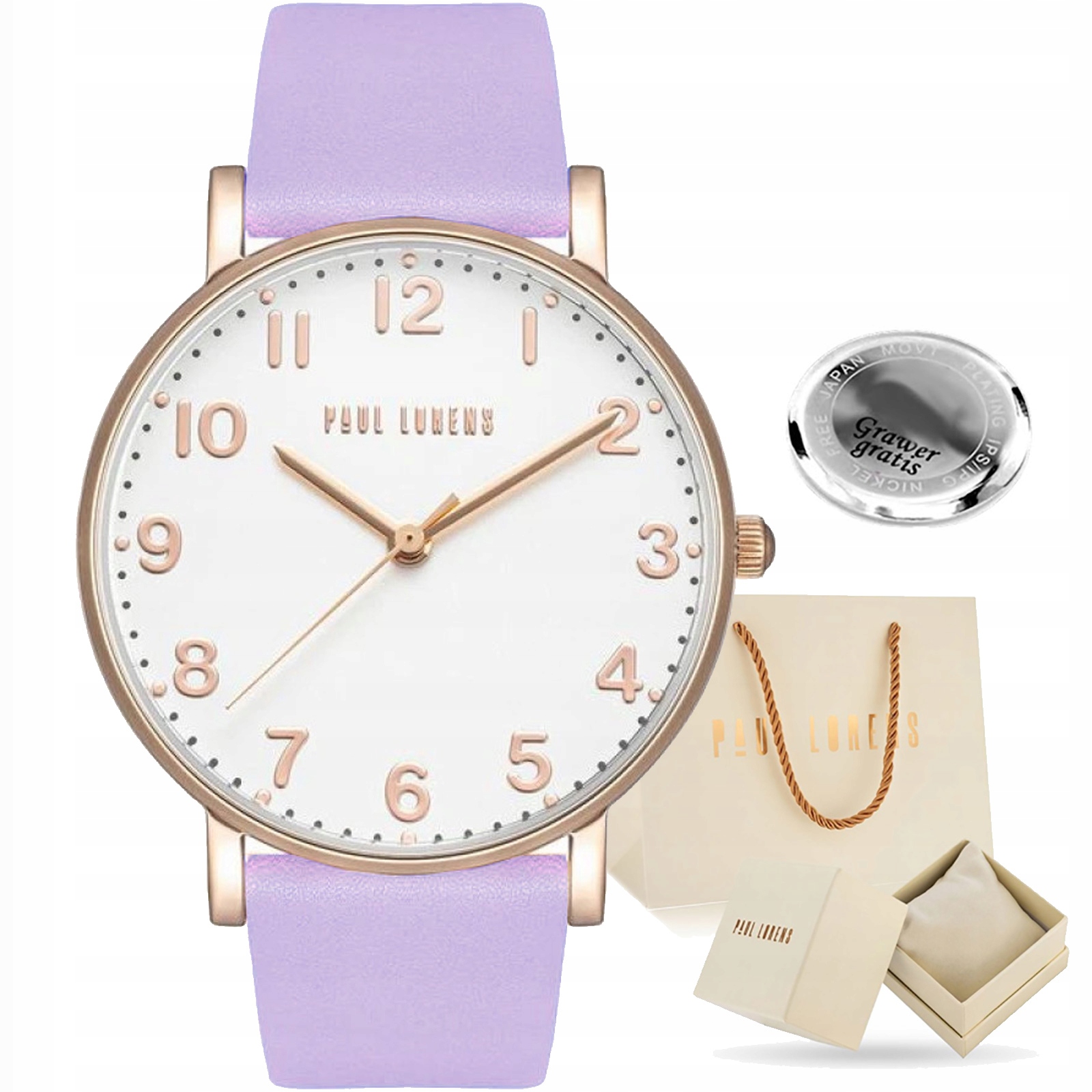 Dámské hodinky Paul Lorens Farah kožený klasický ciferník s číslicemi Gravírování