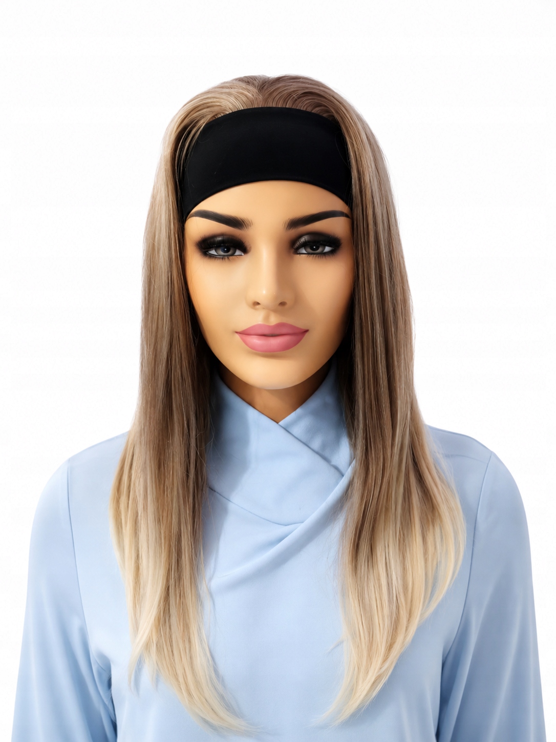 Paruka Na Opasce střední blond mix s světlejší špičkou -45 cm/Nessaja wigs