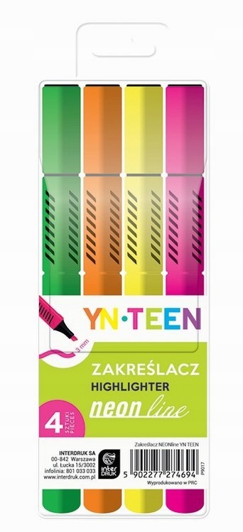 

Zakreślacze Neonowe Neoline 4 k. Yn Teen Interdruk