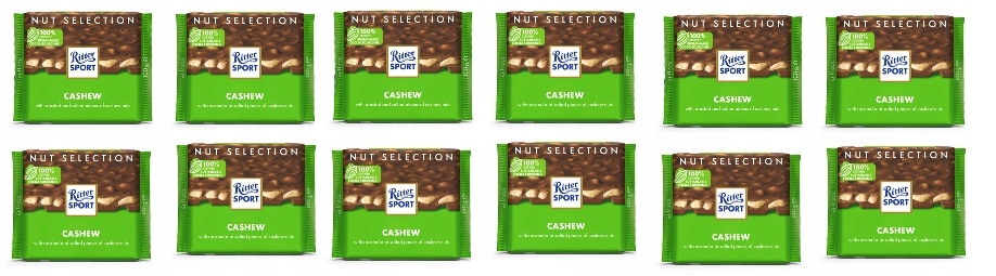 12x Ritter Sport czekolada mleczna z orzechami nerkowca Karton