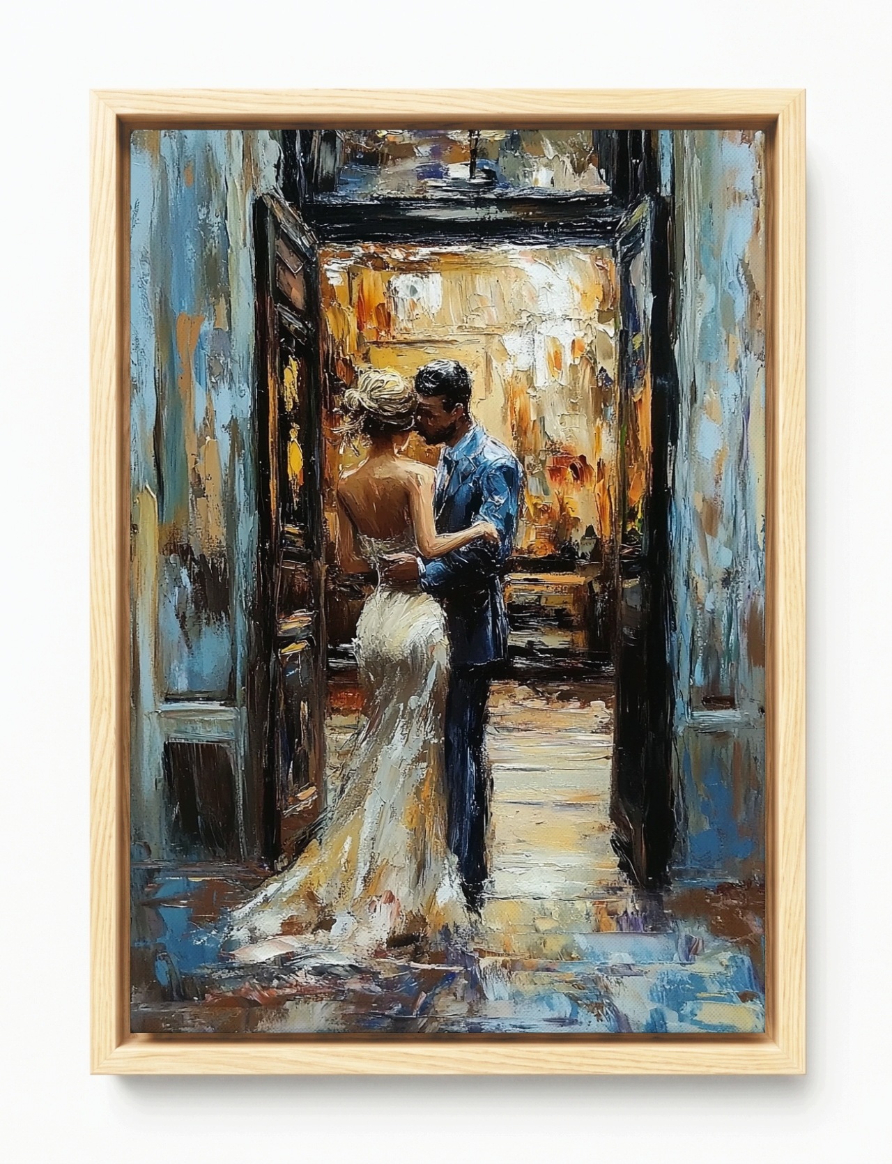 Obraz Rám Americký Box Pár Romantiky Ulice Láska Elegance Umění 80x120