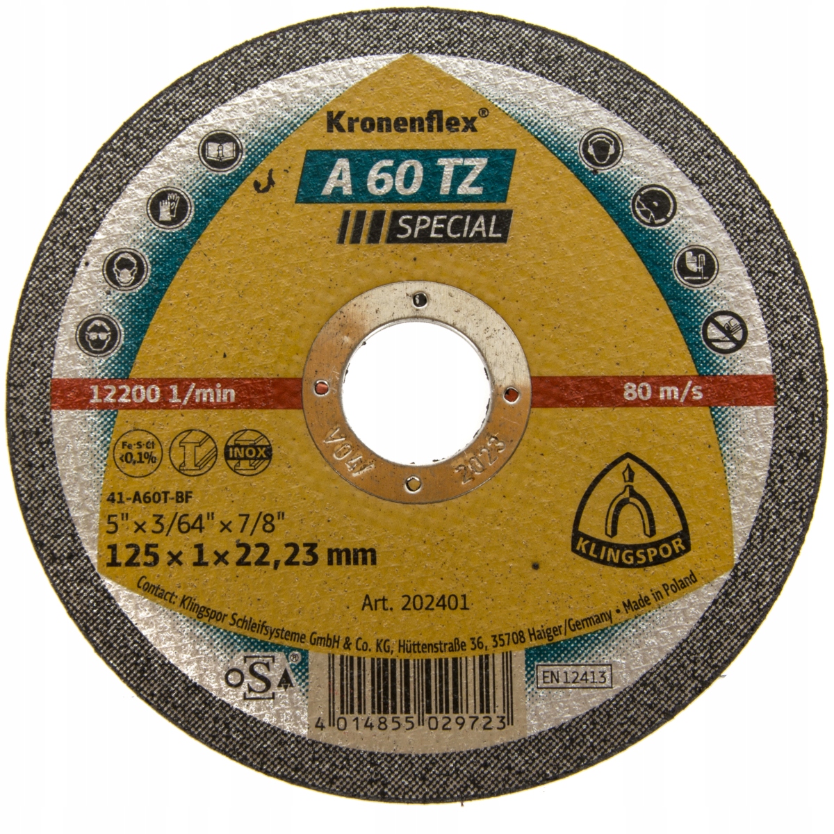 

Tarcza 125x1,0x22 do cięcia matelu stali