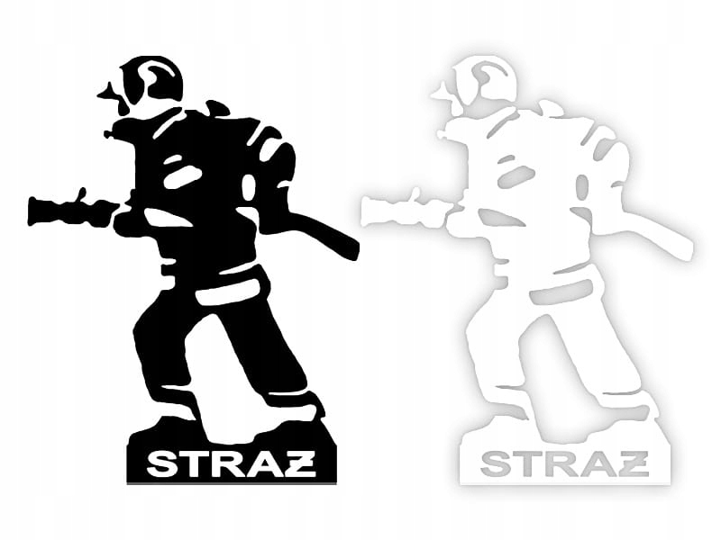 STRAŻ - Naklejka na samochód na auto KOLOR