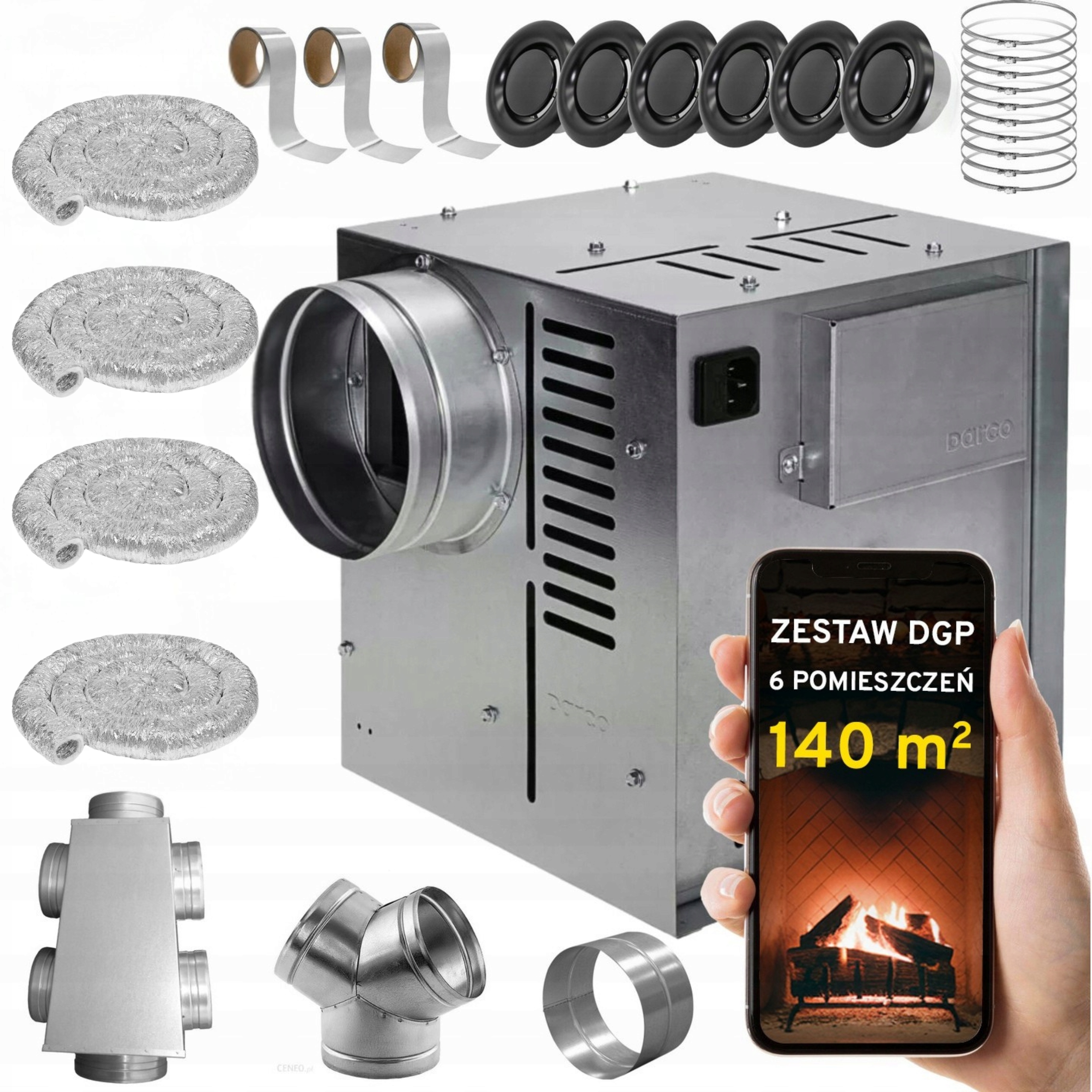 Komínová Turbína Ventilátor Komínový Set Dgp 6 miestností 140 m2