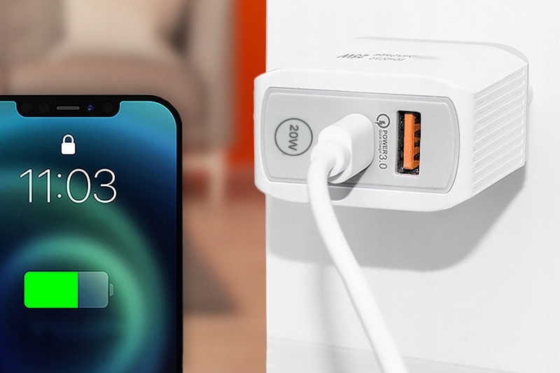 KOSTKA SZYBKO ŁADUJĄCA TELEFON 20W USB-C USB QC Złącza USB typ C USB