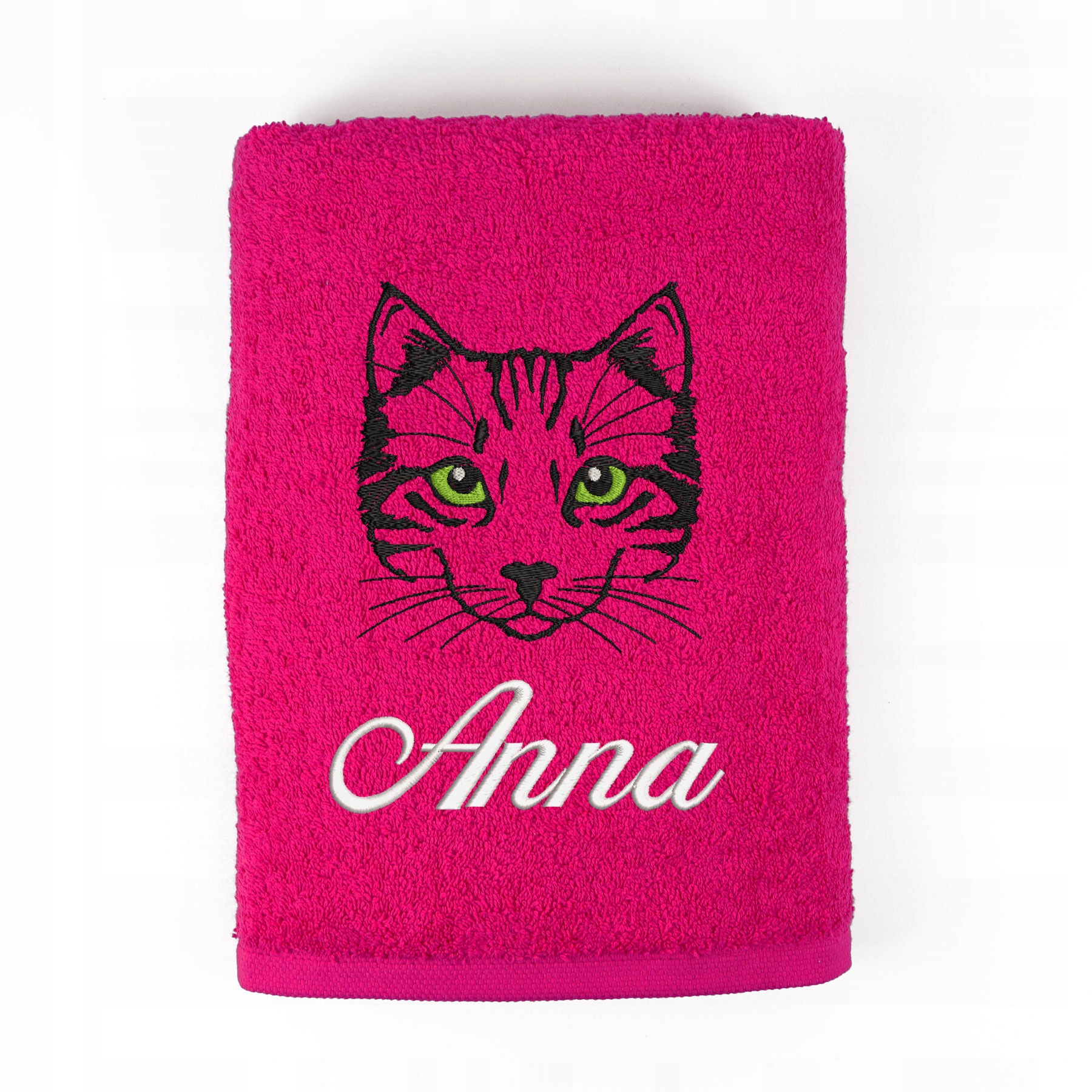 RĘCZNIK KĄPIELOWY Z HAFTEM GŁOWY KOTA + TWOJE IMIĘ Kod producenta Ręcznik z głową kota
