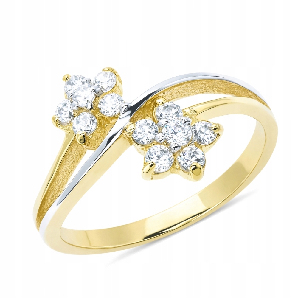 Prstýnek pr 585 květy ze zirkonu