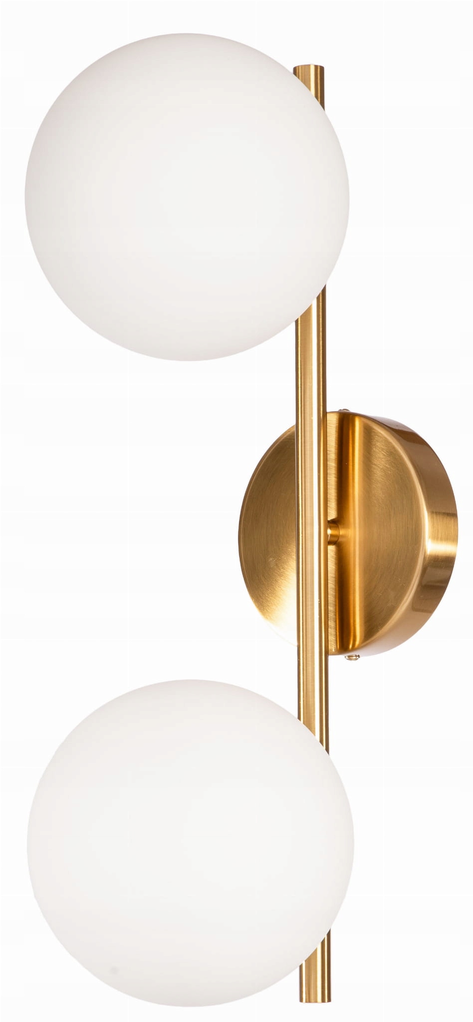 Kinkiet Milano gold podwójny mleczne kule złoty EP1C10S