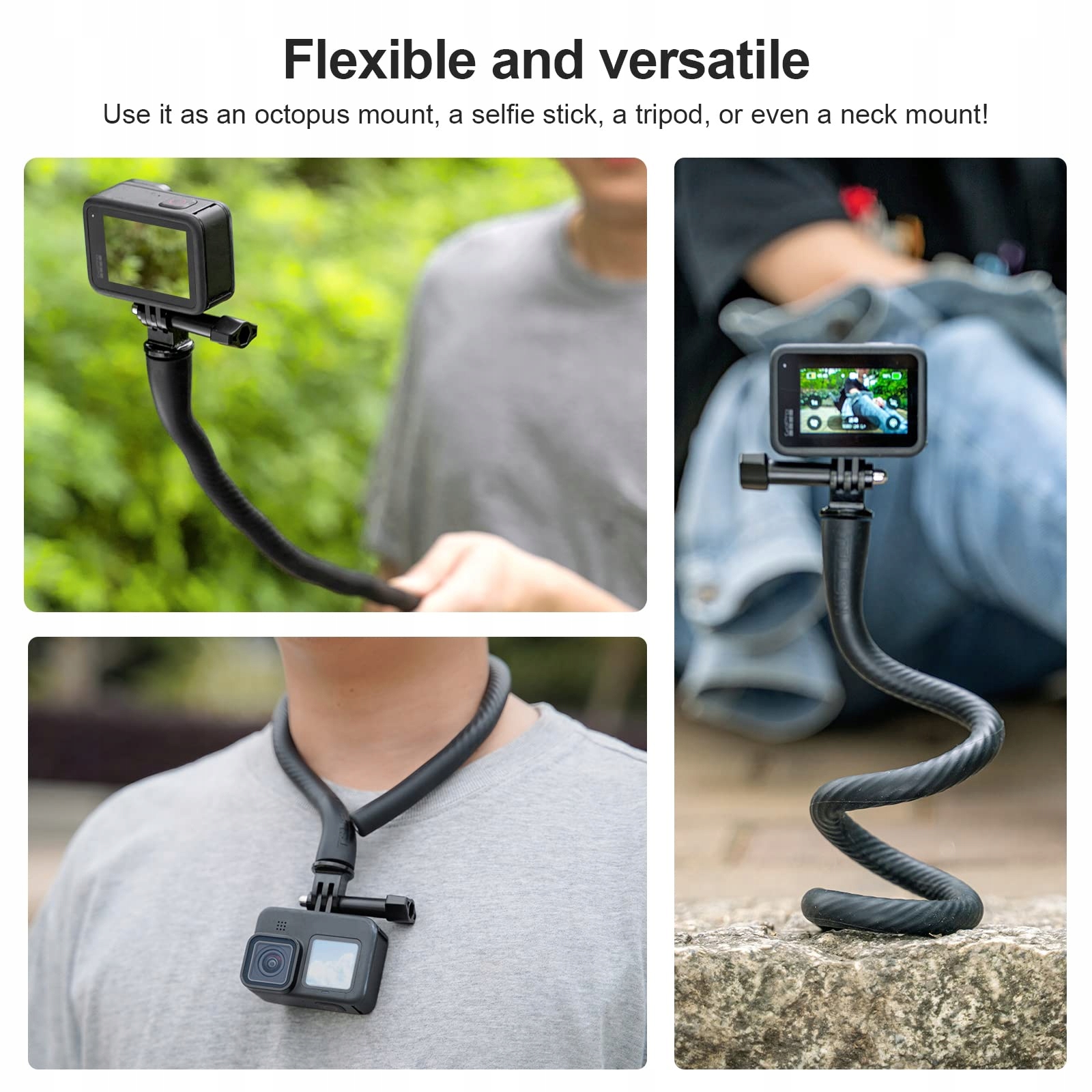 TELESIN Uchwyt Do Selfie-Sticka Dla GoPro DJI Insta360 Kamery Akcji — miniatura 4