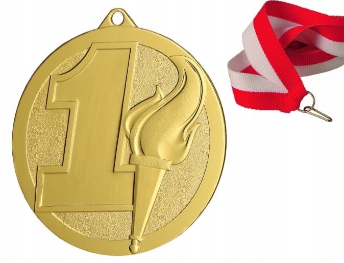Medale Złoty 1 Miejsce 60MM+WSTĄŻKA Nowy Wzór