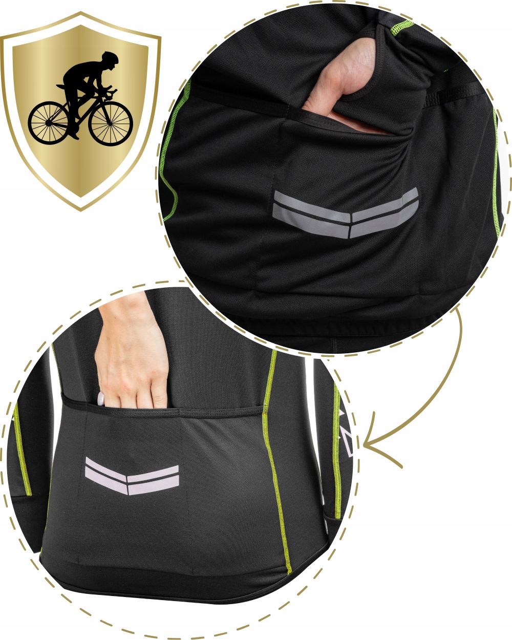 Koszulka rowerowa L męska damska kolarska na rower KIESZEŃ wydłużony tył Rodzaj Rozpinane Bez kaptura