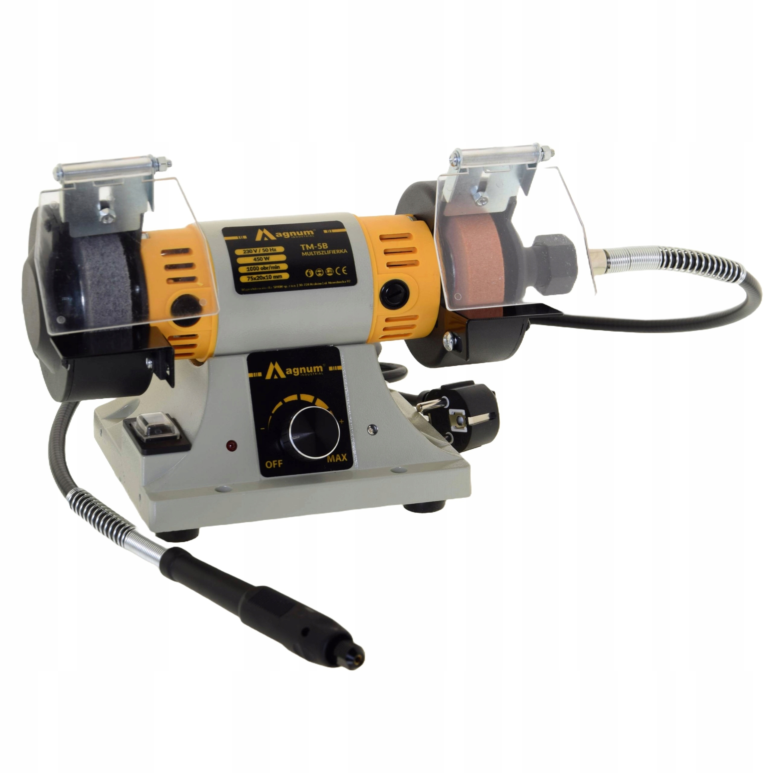 SZLIFIERKA STOŁOWA MAGNUM TM-5B MINI Z WAŁKIEM GIĘTKIM 450W
