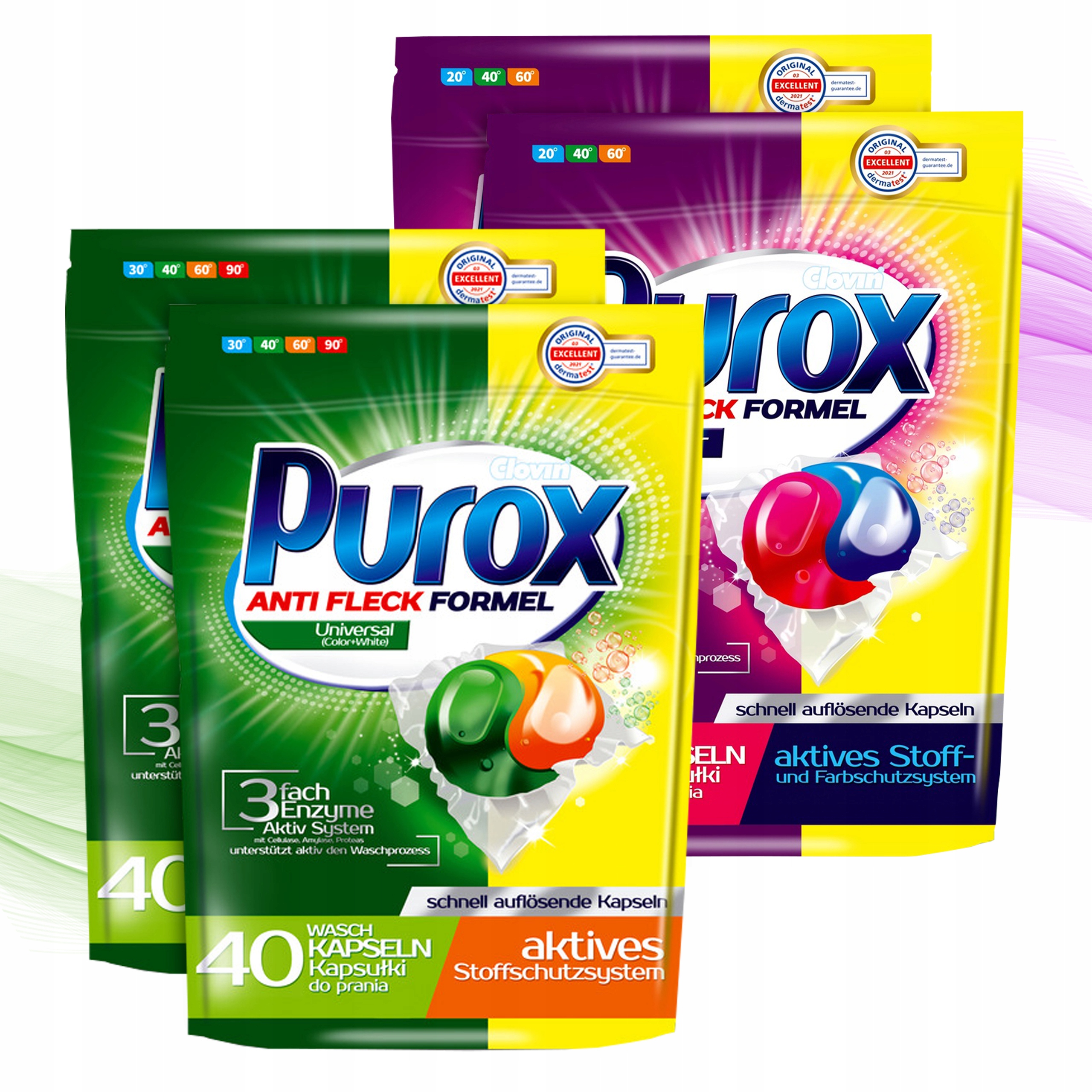 Levně Purox Kapsle Na praní MIX pro Color Universal 4 x 40 ks