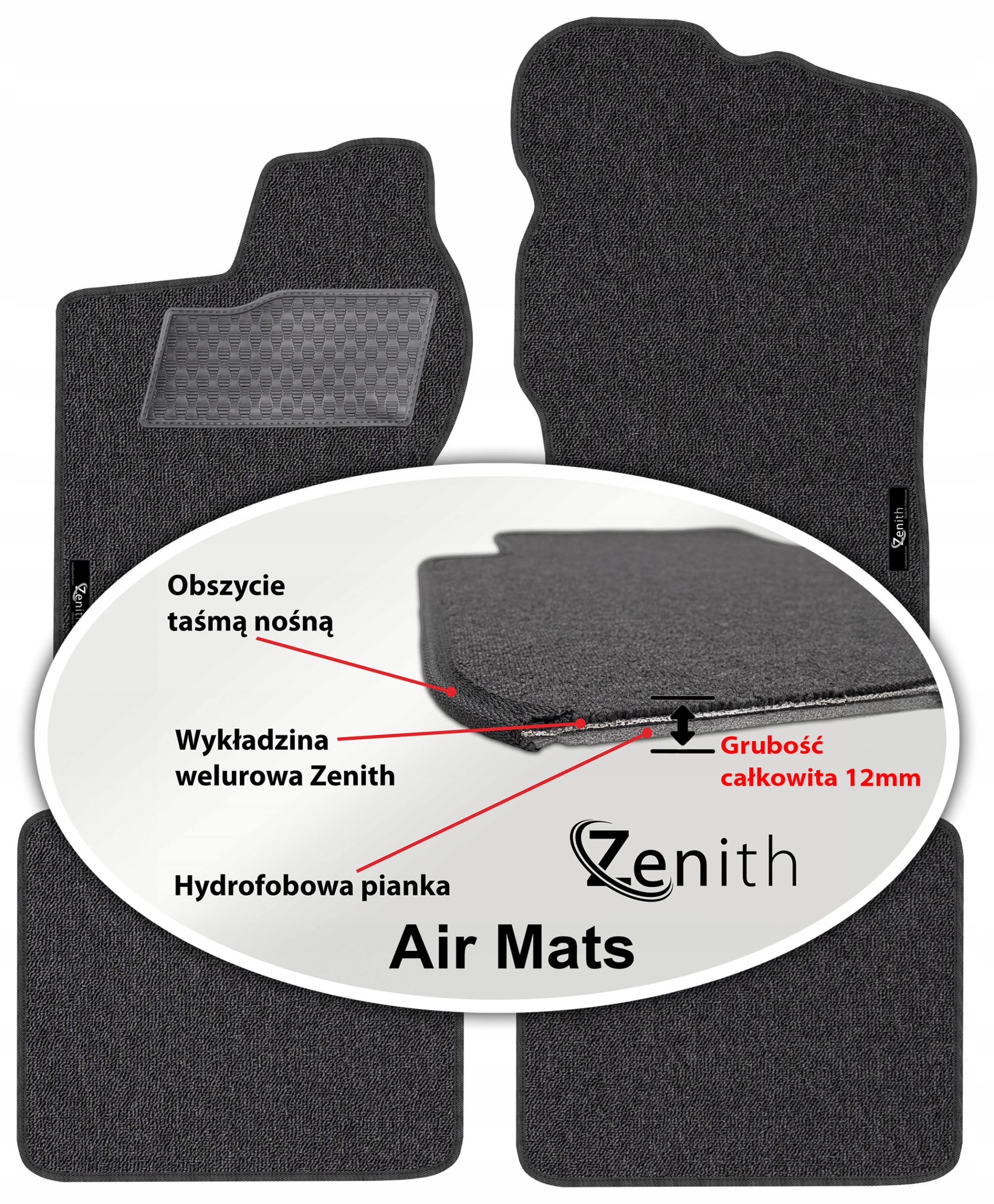 Fiat Cinquecento 1991-1998 Velúrové koberčeky do auta Zenith Air Mats