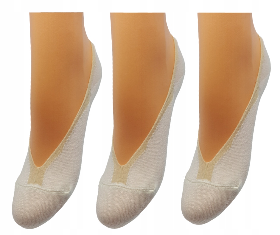 

3PAK Balerinki stopki damskie gładkie Skarpeciak