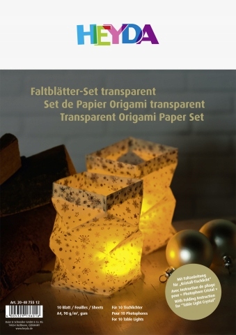 

Papier do origami transparentny A4 10szt.Śnieżynki