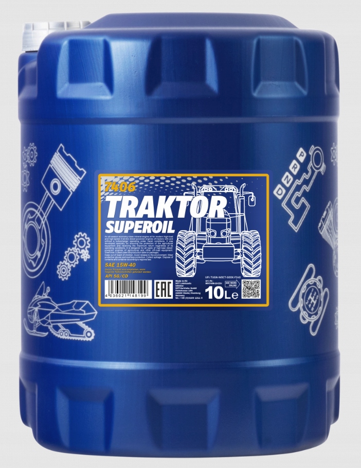 MANNOL 7406 трактор SUPEROIL 15W40 10L